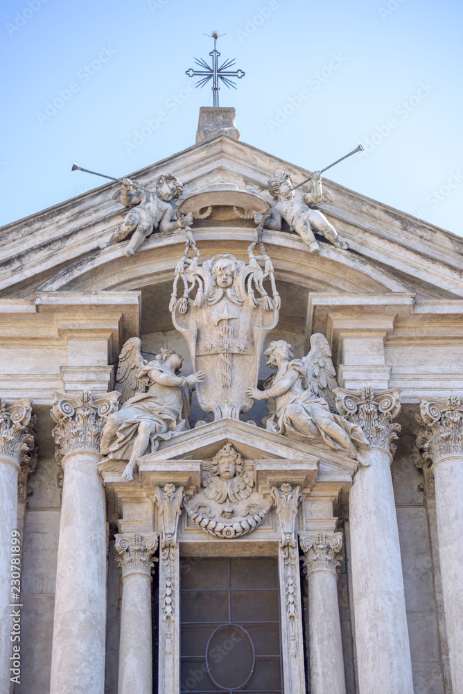 Church of San Vincenzo and Anastasio next to the Trevi Fountain. Rome Italy