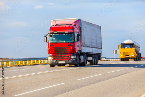 trucks goes on highway