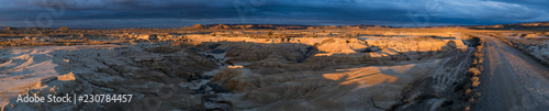 Panoramic landscape at Parque natural de Bardenas Reales en Navarra