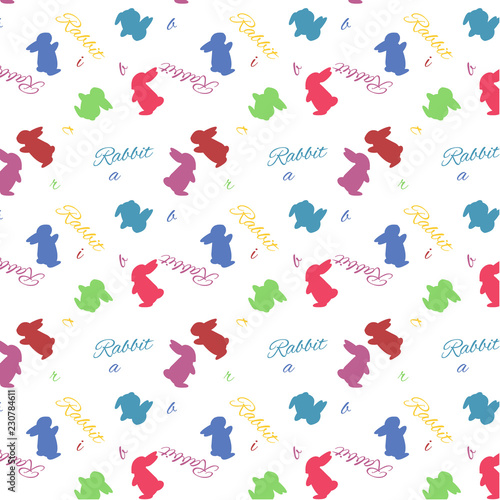 Vivid rabbit seamless background  vector