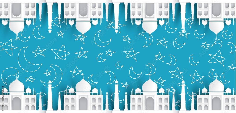 blank mosque text background, modern elegant islamic design
