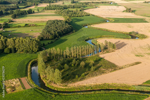 Aerial of Demer river at Langdorp