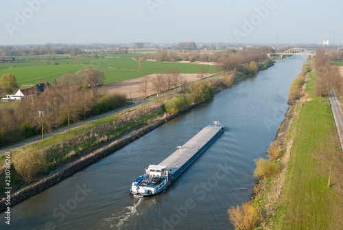 Barge boat at Belgian Leie Canal