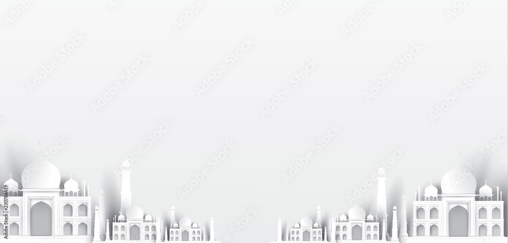 Naklejka premium blank mosque text background, modern elegant islamic design