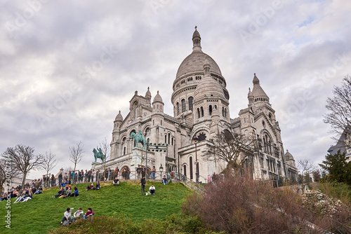 PARIS, FRANCE -APRIL 7, 2018:  The Basilica of the Sacred Heart of Paris (Sacre-Cueur) © badahos