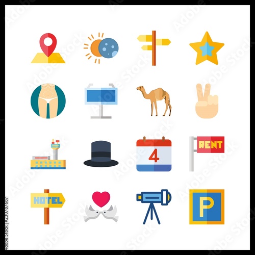 silhouette icons set. departure, mysterious, high and starry graphic works