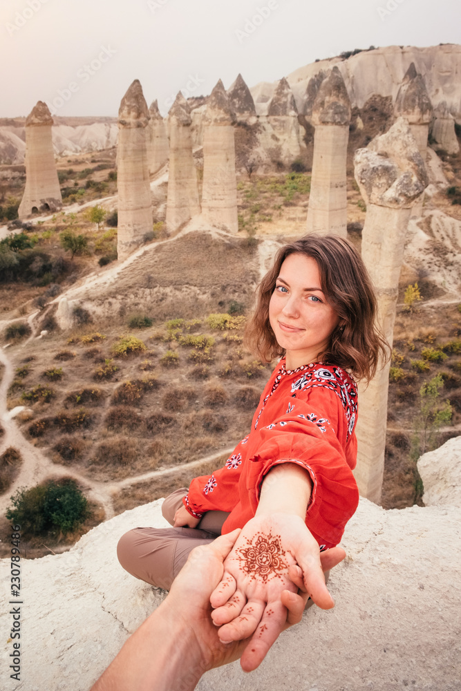 Follow me travel to love valley canyon in Cappadocia, Turkey