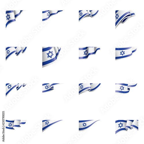 Israel flag, vector illustration on a white background