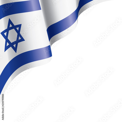 Israel flag, vector illustration on a white background