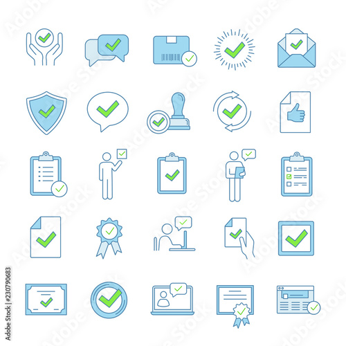 Approve color icons set