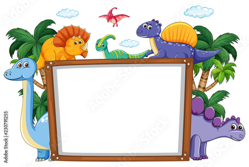 A dinosaur whiteboard template