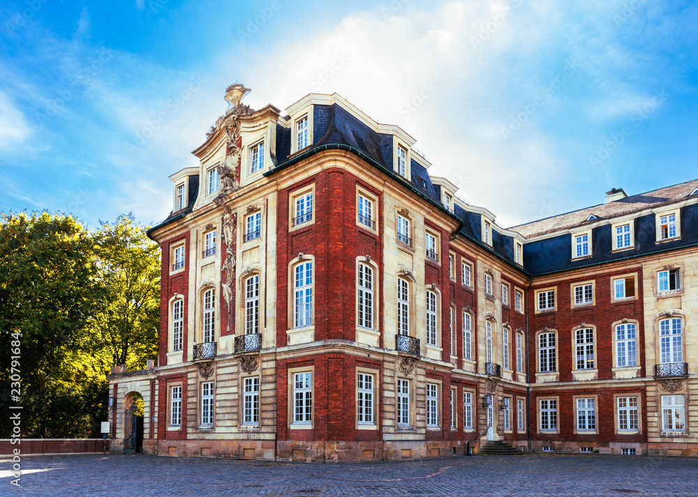 Obraz premium castle of münster westfalen germany with blue sky