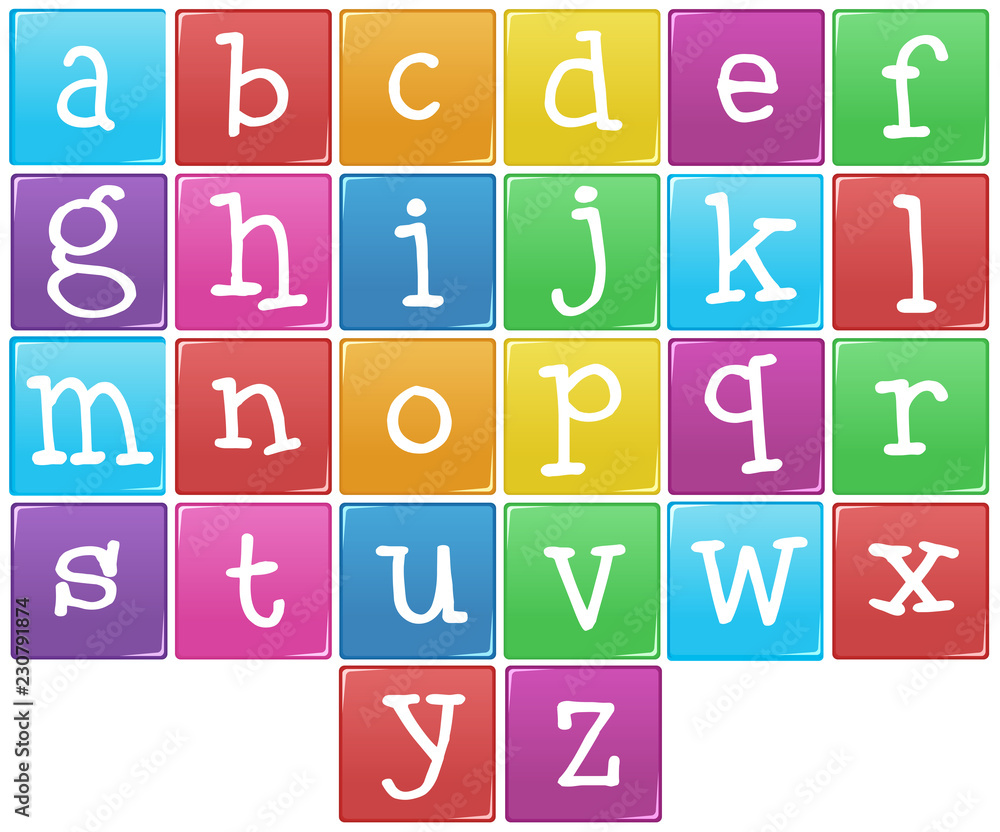 English alphabet from a to z