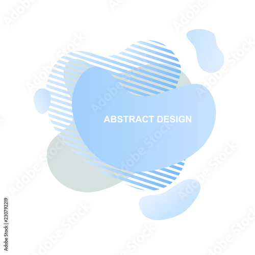 Abstract shapes blue form isolated on white background.