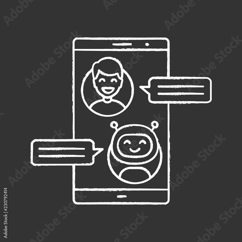 Support chatbot chalk icon