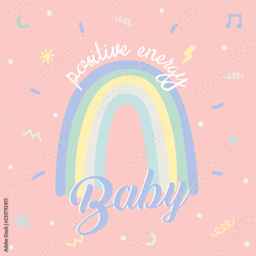 Motivational typography poster with cool quote. Isolated on color background. Trendy and cute lettering. Perfect for t shirt design, posters, stickers, banners, cards. Scandinavian style.