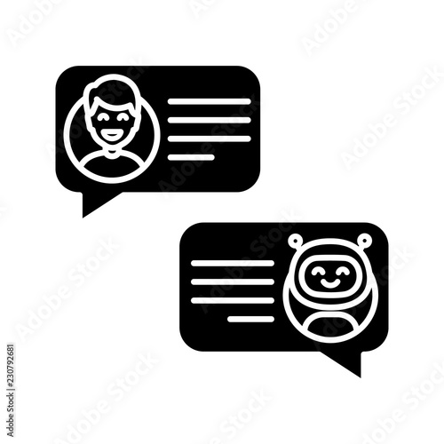 Support chatbot glyph icon