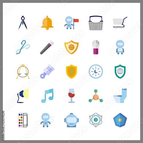 element icon. astronaut and circular swing vector icons in element set. Use this illustration for element works.