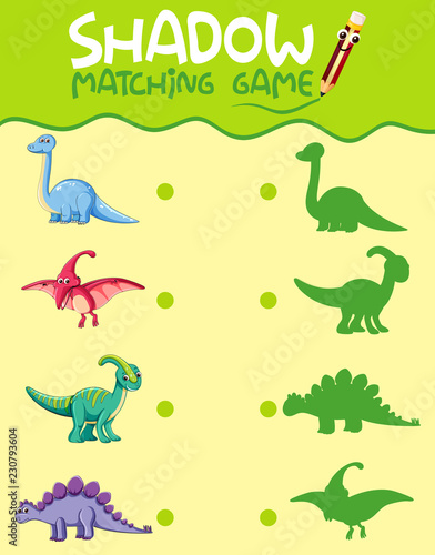 Matching dinosaur shadow worksheet