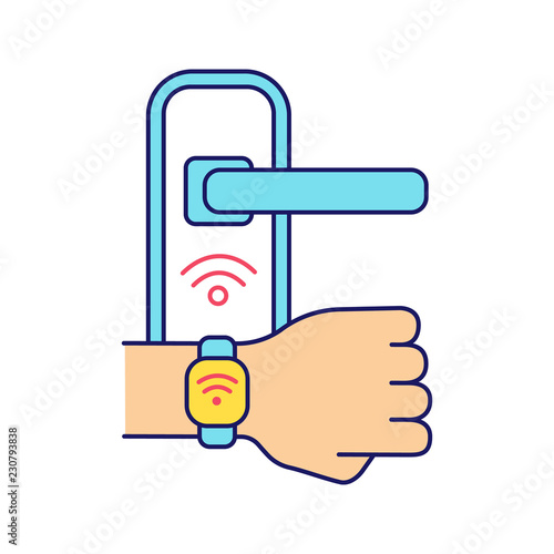 Door lock opened with NFC bracelet color icon