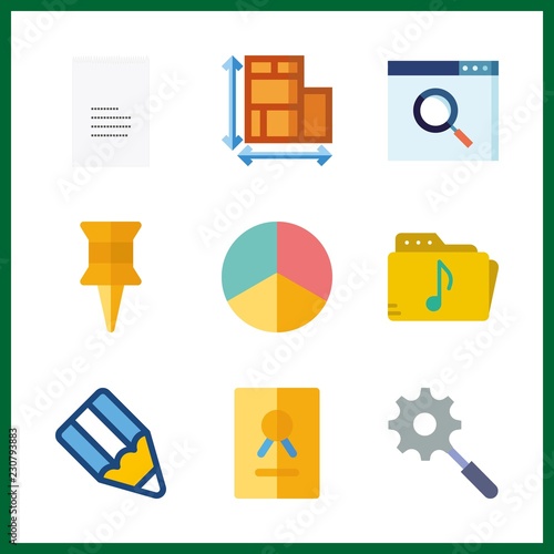 office icon. certificate and search vector icons in office set. Use this illustration for office works.