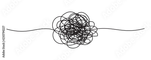 Tangled grungy round scribble