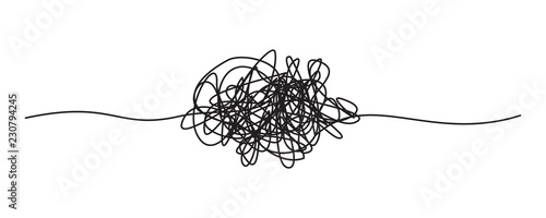 Tangled grungy round scribble