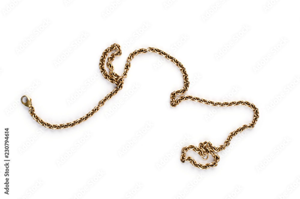 Gold chain isolated on white background. Gold chain isolated on white background.