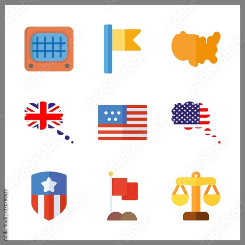 9 government icon. Vector illustration government set. great britain and monitor icons for government works