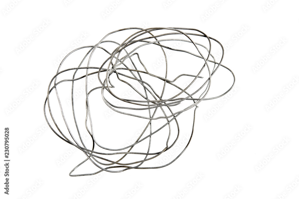 Tangled metal wire isolated on white background. Tangled metal wire isolated on white background.