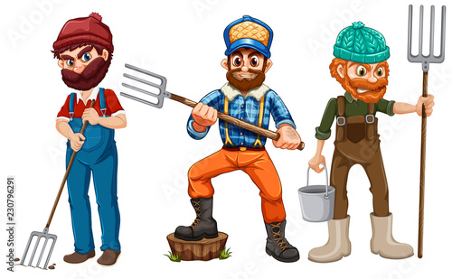 Set of farmer character