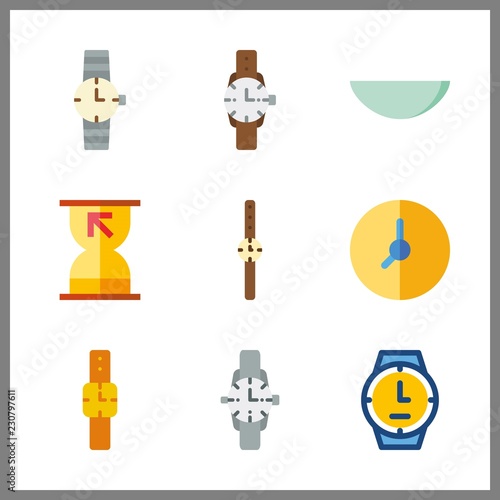 9 minute icon. Vector illustration minute set. clock and watch icons for minute works