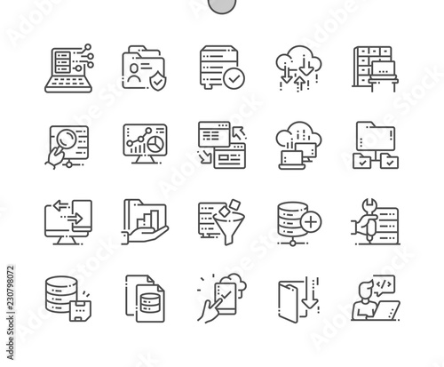 Big Data Well-crafted Pixel Perfect Vector Thin Line Icons 30 2x Grid for Web Graphics and Apps. Simple Minimal Pictogram