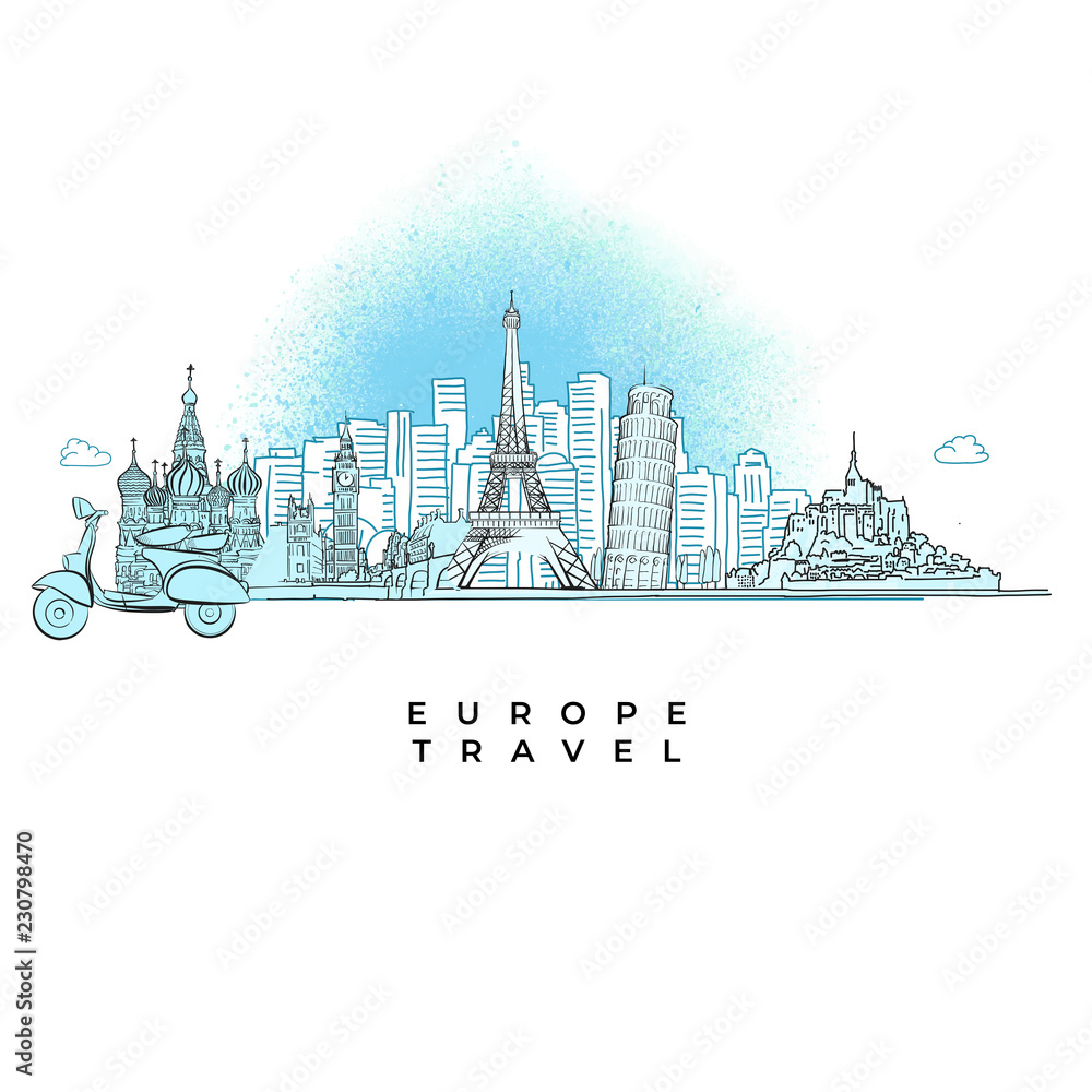 Europe Travel concept City skyline