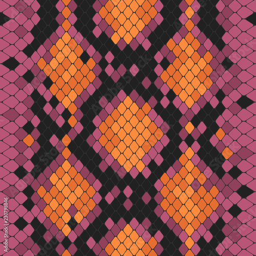 Seamless pattern with toxic python print