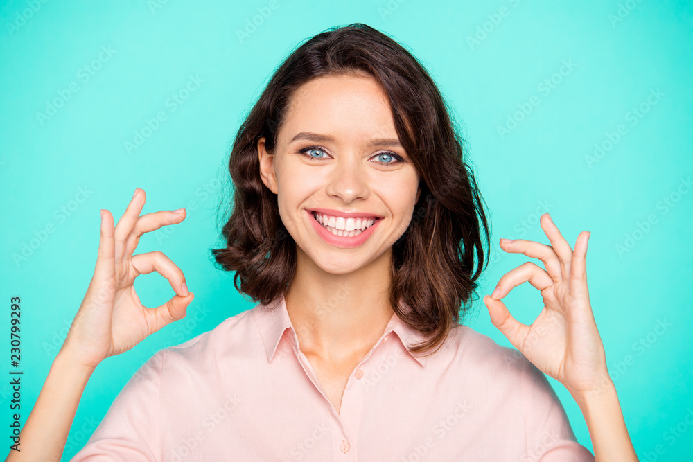 Close-up portrait of cheerful optimistic attractive cute charmin Close-up portrait of cheerful optimistic attractive cute charmin