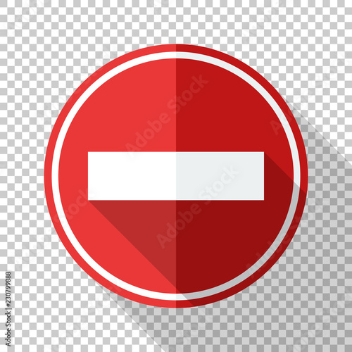 Free Download No entry traffic sign in flat style with long shadow on transparent background - GFXLoad