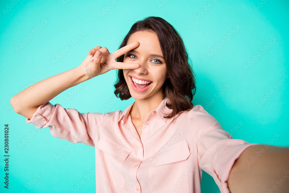 Self-portrait of nice cool positive optimistic lovely magnificen Self-portrait of nice cool positive optimistic lovely magnificen