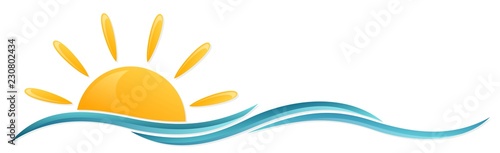 The Symbol of Sun and Blue Wave.