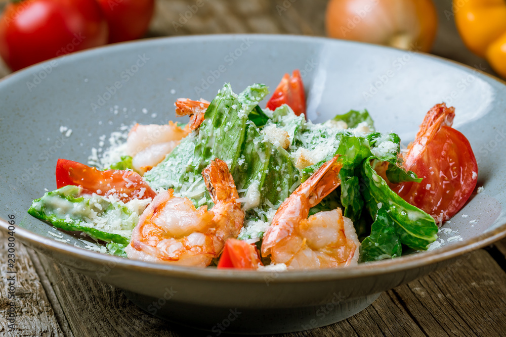 salad caesar with shrimps salad caesar with shrimps