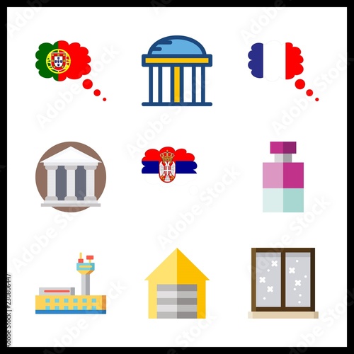 Fototapeta Naklejka Na Ścianę i Meble -  building icon. portugal and france vector icons in building set. Use this illustration for building works.