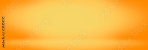 Canvastavla yellow and orange studio room background, bland banner and empty wall