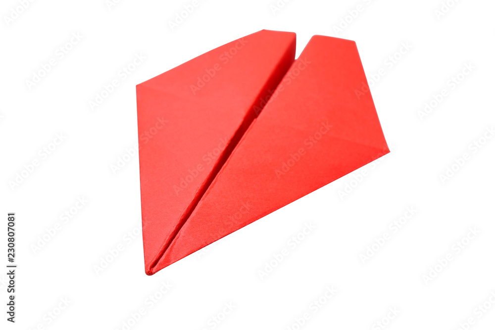 Red paper plane isolated on a white background - With Clipping Path Red paper plane isolated on a white background - With Clipping Path