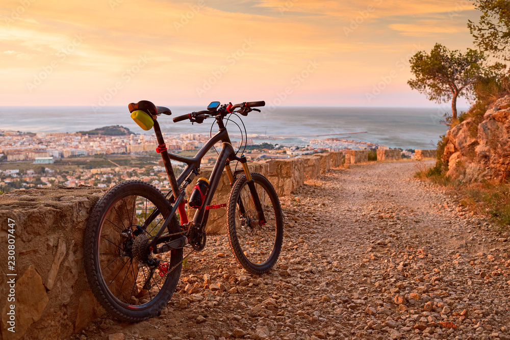 Fototapeta premium Denia Alicante from Montgo with MTB