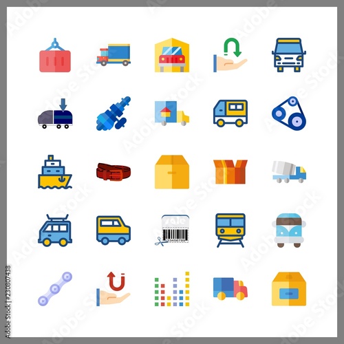 delivery icons set. store, maritime, europe and color graphic works