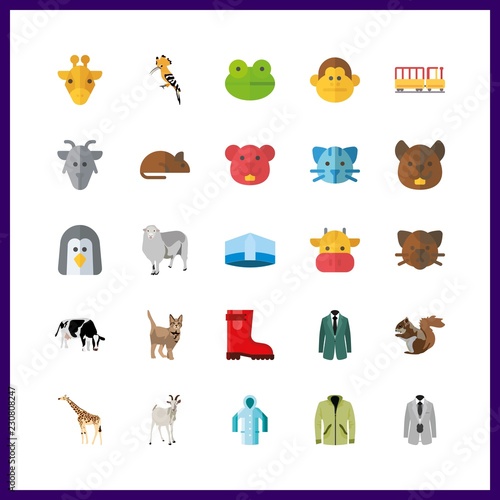 Fototapeta Naklejka Na Ścianę i Meble -  25 funny icon. Vector illustration funny set. rain boots and animal icons for funny works