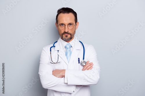 Portrait of handsome good-looking attractive man with stethoscop