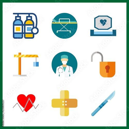 emergency icons set. house, injury, protection and cables graphic works