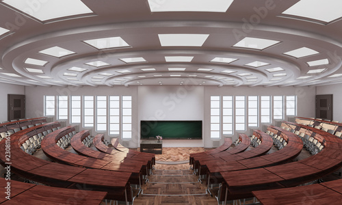 Tableau sur toile Wide Angle View of an Empty Auditorium 3d rendering