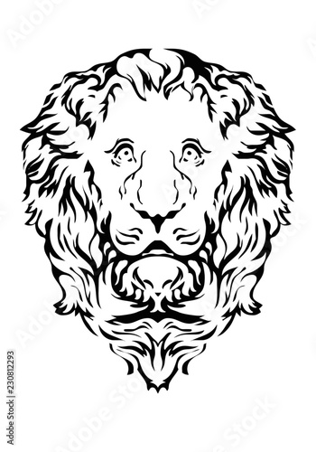 Fototapeta Naklejka Na Ścianę i Meble -  gothic lion head. vector image for logo or illustration